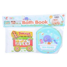 Set 2 carticele bebelusi pentru baie, moi si cu sunete, Animale Marine si Food