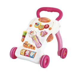 Antepremergator Muzical pentru Copii, cu Microfon, Luminite si Jucarii Interactive, roz