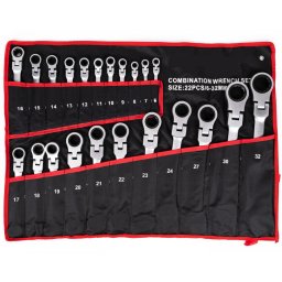 Set 22 piese chei combinate fixe si inelare articulate de la 6 la 32 mm