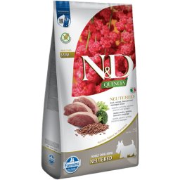 N&D Dog Quinoa Neutered Adult Mini rață, broccoli și sparanghel 7 kg
