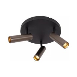 Lucide 22974/13/15 - Plafonieră cu spoturi GRADO 3xGU10/12W/230V maro/negru