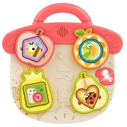 Jucarie interactiva bebelusi , Panou Interactiv Baby BusyBoard, roz, 18 luni+