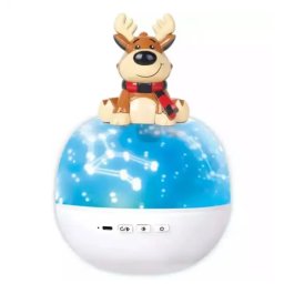 Lampa de Veghe Portabila Rotativa cu Proiectii, Melodii si Bluetooth , Model Ren, 25x13 cm