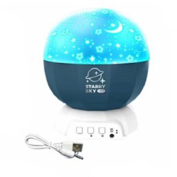 Lampa Proiector Muzical , Moon Galaxy, cu Proiectii Stelare, Lumini si Moduri Rotative, 12.5x12.5x14 cm