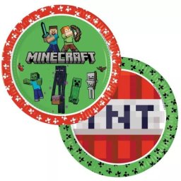 Minecraft: Set de farfurii de hârtie - 23 cm, 8 buc
