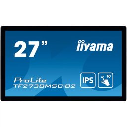 IIYAMA Monitor 27 PCAP Bezel Free 10-Points Touch, 1920x1080, IPS panel, DVI, HDMI, DisplayPort, 425cd/m² (with touch), 1000:1, 5ms, Landscape, Portrait or Table mount, USB Touch Interface, VESA 100x100 and 200x100, Speakers 2x3W, MultiTouch