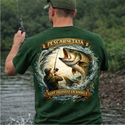 Tricou personalizat , zPescar E i tata , sunt talentat la ambele, cu nume , cadou pentru tata pescar