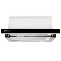RESIGILAT - Hota incorporabila telescopica STARCREST STH-550BK, Putere de absorbtie 550 m3 h, 1 Motor, 2 Trepte putere, 60 cm, Negru