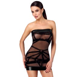 Noir Handmade F359 Bondesque Off-Shoulder Mini Dress Black L