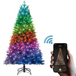 Brad Artificial de Craciun Iluminat LED Twinkly Smart cu Control din Telefon si Ace 3D PE Verde 180cm
