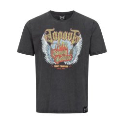 Tapout Tricou 'Dellano' galben citron / gri / roșu deschis / alb