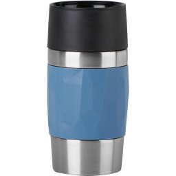 Emsa TRAVEL MUG Compact thermal mug (blue/stainless steel, 0.3 liters, screw cap)