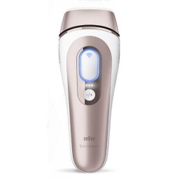 Epilator Epilator IPL Tehnologie Skin iExpert, Feedback in timp real, 400.000 impulsuri, 10 niveluri de intensitate, 125 de impulsuri pe minut, Cap de precizie, Cap lat, Trusa de voiaj, Roz