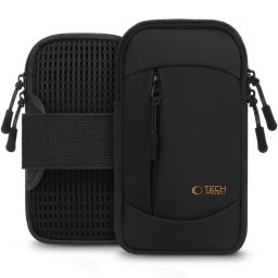 Husa Brățară sport Tech-Protect M6 pentru telefon, fixare pe braț, negru/portocaliu