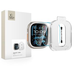 Husa Sticlă securizată Tech-Protect Easy Set+ pentru Apple Watch Ultra 1 / 2 / 3 49 mm, pachet 2 bucăți, transparentă