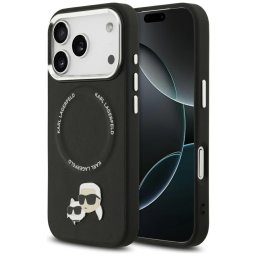 Husa Husa iPhone 17 Pro - Karl Lagerfeld Leather K&C Pins MagSafe (KLHMP17LPSMLRKCK) - Black