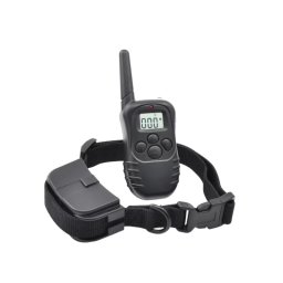 Zgarda pentru caini cu vibratii si electrosoc, telecomanda, negru,Gonga®