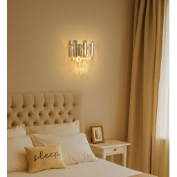 Aplica Aurie De Perete Cu Cristale Verticale Elegante, 2 X E14, 220 X 110 X H180 Mm