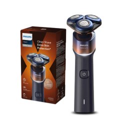 Aparat de ras PHILIPS Seria 5000 X5012/00, barbierit umed/uscat, tehnologie SkinProtect, capete flexibile 360, 50 de min, lame ComfortCut, Crom/Portocaliu
