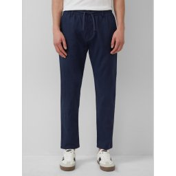 s.Oliver Pantaloni chino, barbati, Detroit, din amestec de in si bumbac, talie elastica, Bleumarin inchis (SELECTATI MARIMEA: 32, SELECTATI LUNGIMEA: 32)