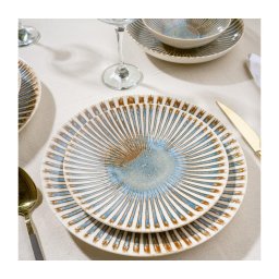 Set de masă, 24 piese, multicolor, porțelan