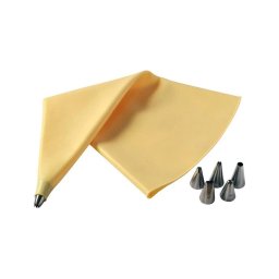 Pungă de decorare din silicon TORO, galbenă, cu 6 duze din inox