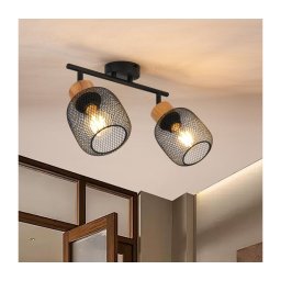 Brilagi - Spot BASKLITE 2x E27, 15W, 230V, lemn/negru