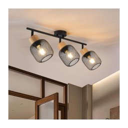 BRILAGI - Aplica spot BASKLITE 3xE27/15W/230V lemn/negru