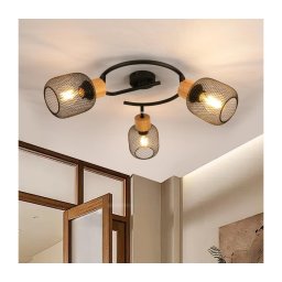 Brilagi - Spot BASKLITE 3xE27/15W/230V lemn/negru
