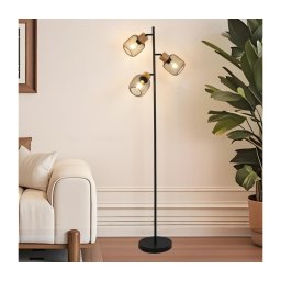 Brilagi - Lampă de podea BASKLITE 3xE27/15W/230V lemn/negru