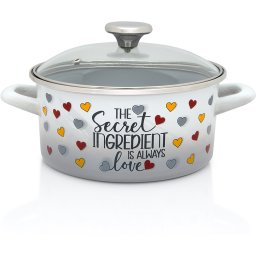 Cratita cu capac sticla Secret Ingredient Metalac email, 20cm, 2.8l