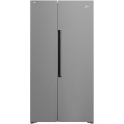 Side by side Beko GN163141XBN, Capacitate 593 l, NeoFrost Dual Cooling, HarvestFresh, Compresor inverter, Clasa E, H 179 cm, Inox Look