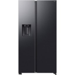 Side by side Samsung RS70F65KEFEO, Capacitate 640 l, SmartThings AI Energy, Full No Frost, Mono & Metal Cooling, Dozator de apa/gheata, Compresor Digital Inverter, Clasa E, H 178.4 cm, Inox negru