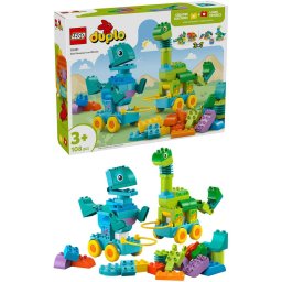 LEGO Duplo- Dinozauri pe roti 3 in 1 10451, 108 piese, Multicolor