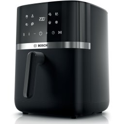 Friteuza cu aer cald Bosch MAFS2462B, 2050W, 7 programe, Capacitate 6.1 l, incalzire dubla, Touch control, afisaj digital, curatare usoara, Negru