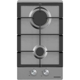 Plita incorporabila Heinner HBH-M302FIX, Gaz, 2 arzatoare, Gratar fonta, Aprindere electrica, Dispozitiv de siguranta, 30 cm, Inox