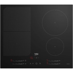 Plita incorporabila Beko HII64792UFT, Inductie, 4 zone de gatit, IndyFlex, HobtoHood, OverHeat Safety System, Auto Shutdown, 60 cm, Negru