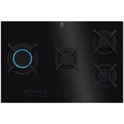 Plita incorporabila Electrolux KGV8473IK, Gaz, 4 arzatoare, Aprindere electrica integrata, Wok, Timer electronic, Dispozitiv siguranta, Gratare fonta, 78 cm, Negru