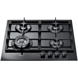 Plita incorporabila Whirlool GOA 6425/NB1, Gaz, 4 arzatoare, Siguranta arzatoare, Wok, Gratare fonta, 60 cm, Negru