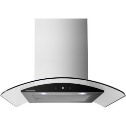Hota decorativa Heinner HDCH-MD650GIX, 60cm, design "t-shape", 650 m3/h, 4 trepte de viteza, motor: 1 x 85w, lumina led: 2 x 1.0w, 1 filtru aluminiu, control touch, diametru tub de evacuare: 150 mm, inox+sticla