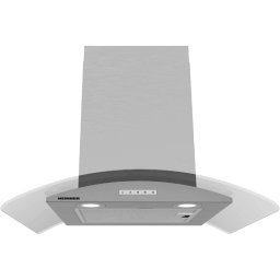 Hota decorativa Heinner HDCH-MD800GIX, 60cm, design "t-shape", 800 m3/h, 3 trepte de viteza, motor: 1 x 250w, lumina led: 2 x 1.5w, 1 filtru aluminiu, control touch, diametru tub de evacuare: 150 mm, Inox+sticla