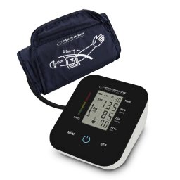 Tensiometru de brat, Esperanza ECB006, Afisaj LCD, 99 Pozitii de memorie, manseta 22 - 32 cm, USB-C, Negru