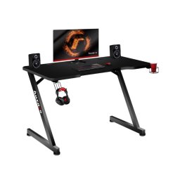 Birou gaming Huzaro Hero 2.5, dimensiuni 120 x 60 x 75 cm, Suport casti si pahar, Picioare ajustabile, Negru