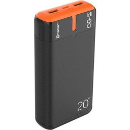 Power Bank Tracer EnerGen 20000 mAh, Black, 22.5W cu 2 Porturi USB-A si Port USB-C, Negru-portocaliu