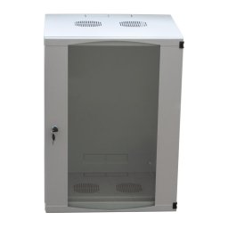 CABINET 19" LOGILINK 6U 540x450mm, fixare pe perete, Flatpack (dezasamblat), Light Grey, usa sticla cu blocare, otel 1.2mm, sarcina maxima 30Kg, "W06F64G