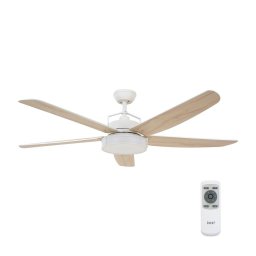 Ventilator LED dimabil Lucci air 213176 LOUISVILLE 1xGX53/18W/230V lemn/alb + telecomandă