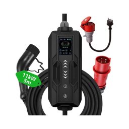 Immax - Stație de încărcare EV pentru vehicule electrice, 16 A / 380 V, cu priză 230 V, cablu 5 m, compatibil cu Tuya