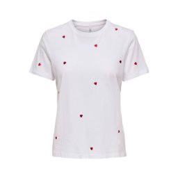ONLY Tricou 'ONLKetty' roșu / alb