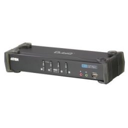 Switch KVM ATEN CS1764A 4-Port DVI USB 2.0 KVMP Switch, 4x DVI-D Cables, 2-port Hub, Audio