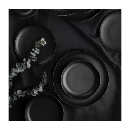 Set de masă 18 piese negru/porțelan
